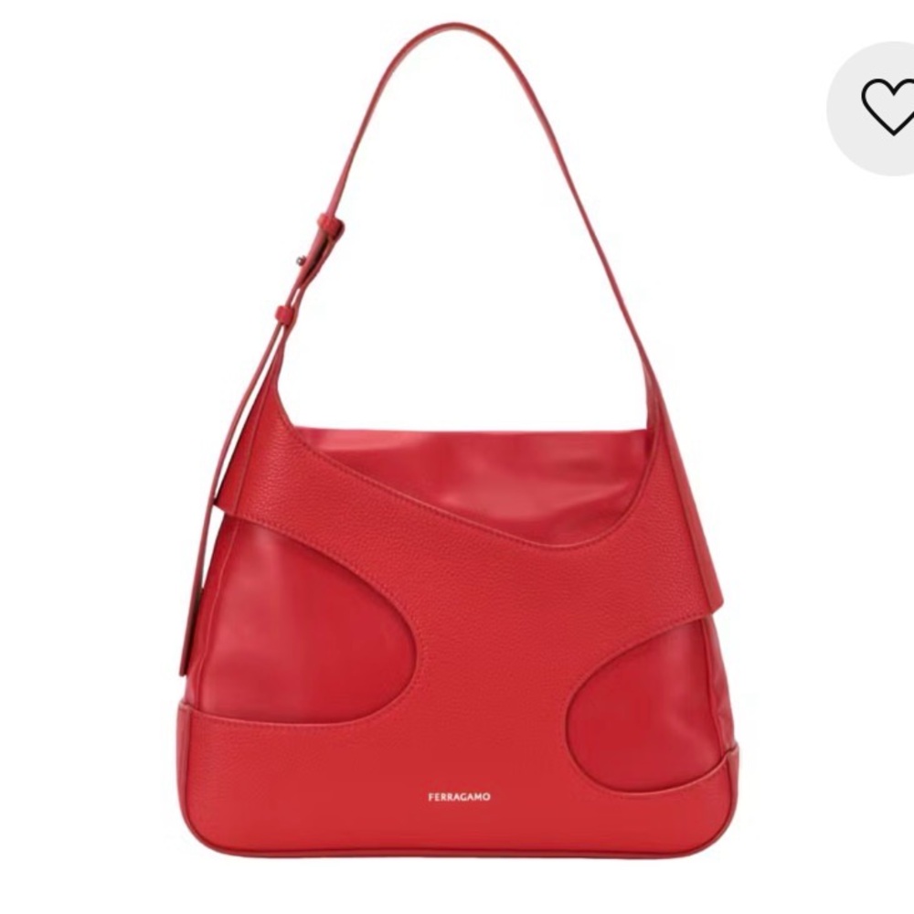 Salvatore Ferragamo Flame Red Vitello Shoulder Bag